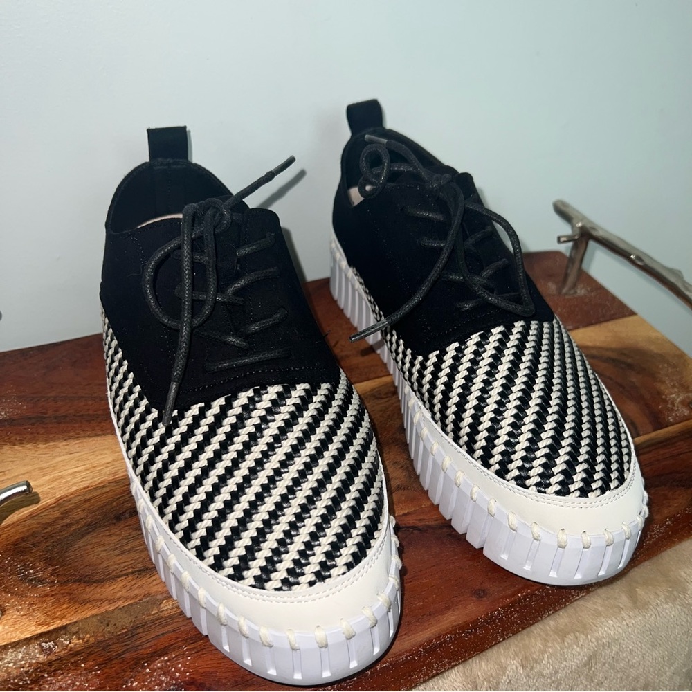 Ilse Jacobsen Tulip Platform Sneakers Black White Shoes EU 41 / US 10 - Picture 3 of 9
